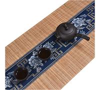 Runner per tavoli Runner da Tavolo in Seta di bambù Giapponese, Tovagliette in Tessuto Intrecciate A Mano, Tovagliette Antiscivolo per Sala da tè, Blu Navy(Size: 30×150cm)