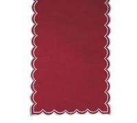 Runner rosso 40x173 cm in poliestere, bordo smerlato argento, XMas