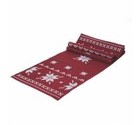 Runner rosso 40x173 cm in poliestere, decoro geometrico, XMas