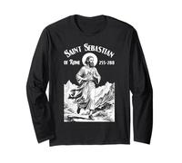 Runner Running Patron San Sebastiano Run Vintage Marathon Maglia a Manica