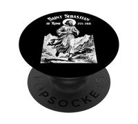 Runner Running Patron San Sebastiano Run Vintage Marathon PopSockets PopGrip Adesivo