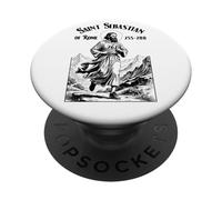 Runner Running Patron San Sebastiano Run Vintage Marathon PopSockets PopGrip Adesivo