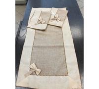 Runner Striscia Centrini Centro Quadrato Tovaglia x6 e x12 in Juta con Smerlino