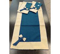 Runner Striscia Centrini Centro Quadrato Tovaglia x6 e x12 in Juta con Smerlino