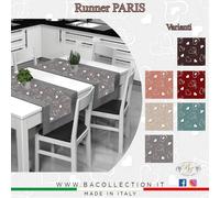 Runner Striscia+Centrotavola Centro Cucina Tavolo Stampa Cuoricini Made In Italy