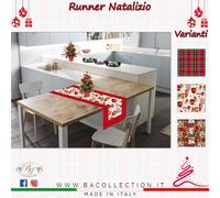 Runner Striscia Fantasia Natalizia Ba Collection Decorazione Tavola 45x140 Cm