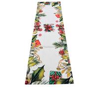 Runner Striscia Fantasia Natalizia Vingi In Cotone Decorazione Tavola 45x140 Cm