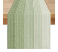 Runner Tavola Moderno 40 x 180 Elegante Gradiente Verde Eucalipto Runner da Tavolo Semplice Esterno Interni Decorazioni per Tavolino da Caffè Compleanni Matrimoni Soggiorno