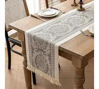 Runner Tavola Moderno, Centrini Moderni da Tavolo per la Cucina Mobili, Runner Tavolo, Decorazione per Festa di Festival Compleanno e Matrimonio (35x120 cm, Grigio)