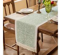 Runner Tavola Moderno, Centrini Moderni da Tavolo per la Cucina Mobili, Runner Tavolo, Decorazione per Festa di Festival Compleanno e Matrimonio (35x120 cm, Verde)