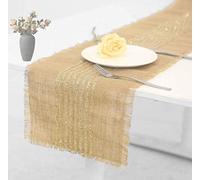 Runner tavola moderno, juta tovaglia, Runner da Tavolo Shabby Chic in Effetto Lino, Vintage Decorazioni da Naturali Nastro Iuta, Rustico per Decorazione Matrimonio Bomboniere, centrini moderni mobili