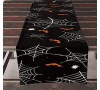 Runner Tavola Ragnatela Nera Centrini Moderni per Camera da Letto,Runner Tavolo Antimacchia Runner per Mobili con Nappa per Casa Festa Natale Ristoranti Runner per Tavolo 30x200cm