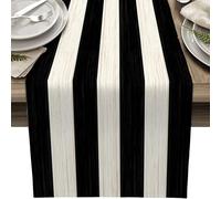 Runner Tavole Turchese Stile Antico Rustico In Legno, Runner Da Tavolo Primavera/Estate A Righe, Impermeabile Per Esterno, Decorazione Per Matrimoni Buffet Festa(Style AA,33x229cm)