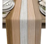 Runner Tavole Turchese Stile Antico Rustico In Legno, Runner Da Tavolo Primavera/Estate A Righe, Impermeabile Per Esterno, Decorazione Per Matrimoni Buffet Festa(Style G,33x229cm)