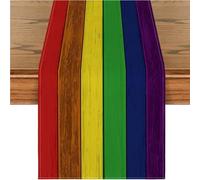 Runner Tavole Turchese Stile Antico Rustico In Legno, Runner Da Tavolo Primavera/Estate A Righe, Impermeabile Per Esterno, Decorazione Per Matrimoni Buffet Festa(Style E,33x229cm)