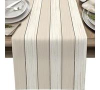 Runner Tavole Turchese Stile Antico Rustico In Legno, Runner Da Tavolo Primavera/Estate A Righe, Impermeabile Per Esterno, Decorazione Per Matrimoni Buffet Festa(Style H,33x120cm)