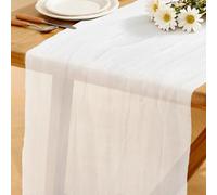 Runner Tavolo Bianco in Stile Boho, 280 x 80 CM Runner Tavolo in Garza, Adatto per Matrimoni, Compleanni, Natale, Tavole di Capodanno e Decorazioni ad Arco