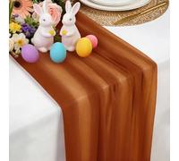 Runner Tavolo Caramello in Chiffon, 77 X 300 CM Morbido e Confortevole Runner Tavolo Moderno Tulle per Matrimoni, Feste, Battesimi, Baby Shower, Addio Al Nubilato, Decorazione da Tavolo in Cucina
