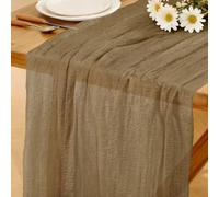 Runner Tavolo in Stile Boho, 280 x 80 CM Runner Tavolo in Garza, Adatto per Matrimoni, Compleanni, Natale, Tavole di Capodanno e Decorazioni ad Arco (Marrone Caffè, 80 x 280 CM)