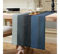 Runner Tavolo Moderno Struttura in Legno Vintage Blu Navy Runner Grigio Cucina per Interni ed Esterni Vacanze Soggiorno per Tavolo da Pranzo per Feste di Natalizio Runner Tavola Autunnale 40 x 140 cm