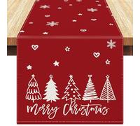 Runner Tavolo Natalizio 40x140 Centrotavola Natalizio Rosso Runner per il Tavolo Albero Fiocco di Neve Cuori Centri Natalizi Rettangolare Runner Tavola Moderno Addobbi Tavola Natalizia Cucina