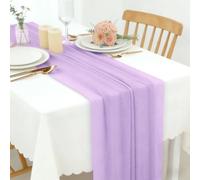Runner Tavolo Viola Lavanda, 77 X 300 CM Morbido e Confortevole Runner Tavolo Moderno in Chiffon Tulle per Matrimoni, Battesimi, Baby Shower, Addio Al Nubilato, Decorazione da Tavolo in Cucina