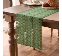Runner Verde Salvia Juta Tessuto 30x183 Boho Chic Elegante Modern Centrini Moderni per Mobili Shabby Chic Casa Runner Tavola Moderno Centro Tavola Quadrato per Camera da Letto Tavolo da Cucina Mobile
