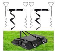 RunNico Set di 2 ancoraggi per Porta da Basket, Kit di Fissaggio per canestro da Basket, picchetti da Campo con Cinghie Regolabili per Montaggio su Trampolino e Tenda da Basket