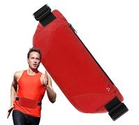 Running Belt Waist Pack, Sports Phone Waist Pouch, Impermeabile Belts Bag, Lightweight Gear for Hiking, Camping, Jogging, Traveling, Dog Walking, Cycling, Size: 12,6 x 4,33 pollici, rosso, Se référer