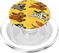 Running Cartoon Dogs Colorful Funny Pet Lover Design PopSockets PopGrip per MagSafe