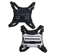 Running Chest Bag - Adjustable Reflective Chest Pack, Breathable Sports Vest, Lightweight Multi Pocket Storage Pouch, Outdoor Cycling Hiking Climbing Gear, Fitness Running Accessory, Men Women