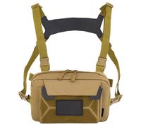 Running Chest Bag, Cycling Waistcoat Pack, Lightweight Anti-Theft Design, Adjustable Breathable Vest Gear for Jogging Hiking Fishing Hunting Outdoor Sports, Khaki, Black, 1 Piece