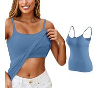 Running con reggiseno integrato Canotta da donna Casual Athletic Strappy senza maniche Camicette carine senza schienale Sport Cami Uscire Estate Allenamento Canotte Top Spaghetti Cinghie Camisole