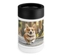 Running Corgi Print Can Cooler 340,2 g | Contenitori isolati per lattine di bevande 340,2 g - birra, seltzer e soda, portatile, durevole