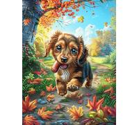 Running Dachshund Rompicapo 1000 Pezzi Per Regalo Di Battesimo Cartone Spesso Per Bambini Wild Animals Fantasy Animal Tema Baby Per Attività Educativa Con Confezione Regalo Da Passatempo 1000 PCS