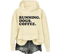 Running Dogs and Coffee Felpa & Felpa con cappuccio Cani Running Dogs Coffee Lover Regalo Camicie a maniche lunghe Unisex, Khika-h, M