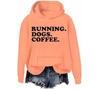 Running Dogs and Coffee Felpa & Felpa con cappuccio Cani Running Dogs Coffee Lover Regalo Camicie a maniche lunghe Unisex, Hami Arancione-h, M