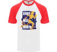 Running Every Mile Cross Country Marathon Runner Uomo S/S Baseball T-Shirt