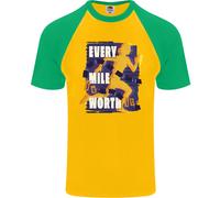 Running Every Mile Cross Country Marathon Runner Uomo S/S Baseball T-Shirt