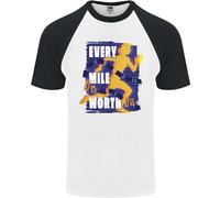 Running Every Mile Cross Country Marathon Runner Uomo S/S Baseball T-Shirt