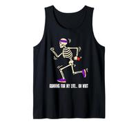 Running for My Life Halloween Skeleton Runner Maratona Run Canotta