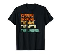 Running Grandad Marathon Ultra Runner Man Myth Legend Maglietta
