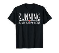 Running Is My Happy Hour T-shirt da donna divertenti camicie da corsa Maglietta
