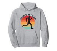 Running is My Therapy Jogger Running Retro Tramonto Felpa con Cappuccio
