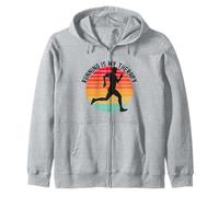Running is My Therapy Jogger Running Retro Tramonto Felpa con Cappuccio