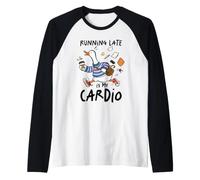 Running Late è Il Mio Cardio Funny Goose Design Maglia con Maniche Raglan