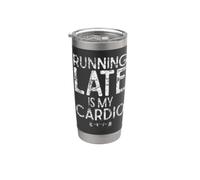 Running Late è il mio Personal Trainer Cardio Bicchiere termico in acciaio inox doppia parete