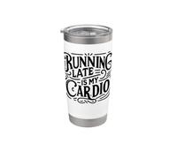 Running Late è il mio sport cardio Funny Marathon Runner Bicchiere termico in acciaio inox doppia parete