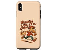 Running Late Is My Cardio Funny Oversleep Shirt Daily Mood Custodia per iPhone XS Max
