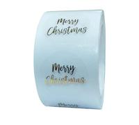 Running Merry Christmas - Adesivi rotondi trasparenti, 500 pezzi, ideali per aziende, rivenditori online, boutique